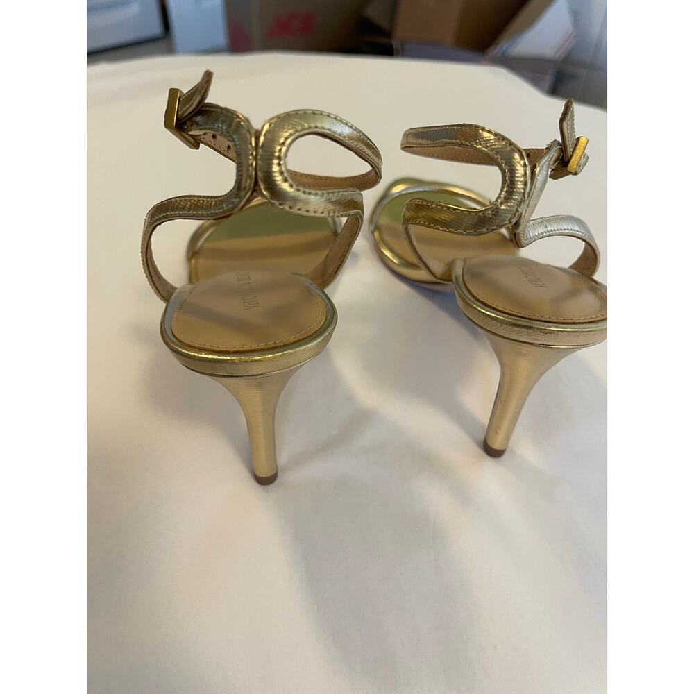 Veronica Beard Sylvie Sandals in Pale Gold Size 7 - Picture 4 of 7